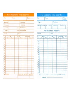 Terabyte 200PCS Time Cards for Employees – 2 Sided Time Cards for Employees Biweekly Monthly Sheets Time Clock for Employees Time Sheets Daily Monthly Timesheet for Employee Attendance  - Image 1