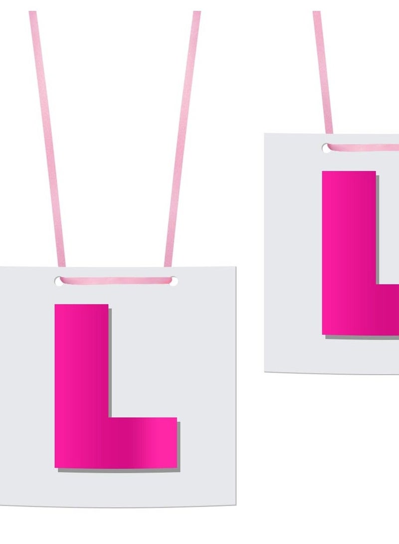 6 Piece Bridal L Plate, Pink Letter Plate Bride To Be Party Supplies Decoration for Hen Night Bridesmaids Games Accessories (L Plate) - Image 1