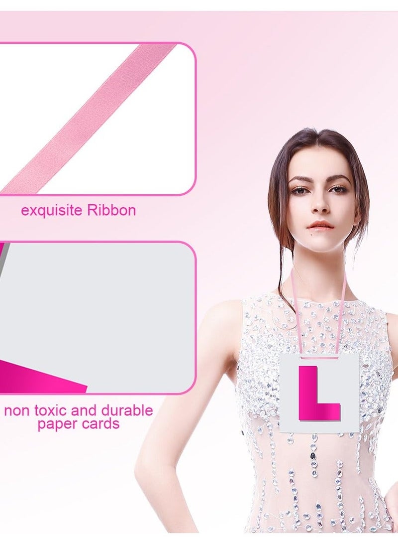 6 Piece Bridal L Plate, Pink Letter Plate Bride To Be Party Supplies Decoration for Hen Night Bridesmaids Games Accessories (L Plate) - Image 3