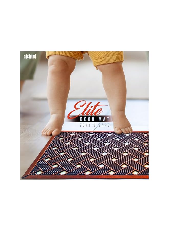 The Bros Front Door Mat [ 75 x 45 cm ] Elite Heavy Duty, Non Slip Low Pile Outdoor Doormat Quick Trap Dirt Easy to Clean Welcome Mats for Entrance,High Traffic Areas,Indoor,Heavy Duty Golden Brown  - Image 2