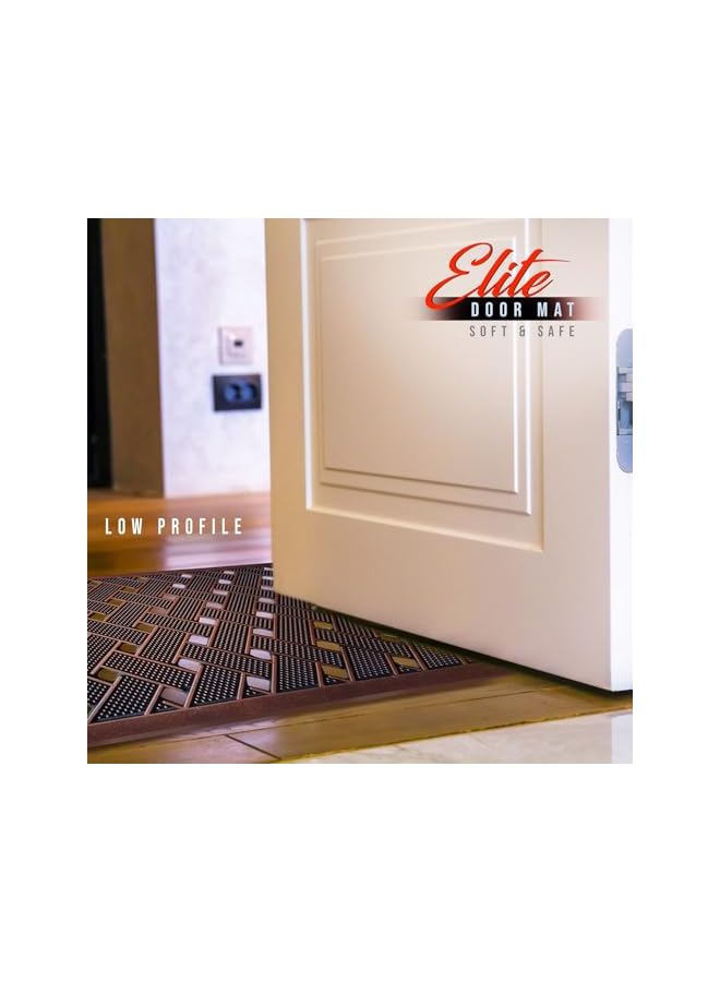 The Bros Front Door Mat [ 75 x 45 cm ] Elite Heavy Duty, Non Slip Low Pile Outdoor Doormat Quick Trap Dirt Easy to Clean Welcome Mats for Entrance,High Traffic Areas,Indoor,Heavy Duty Golden Brown  - Image 3