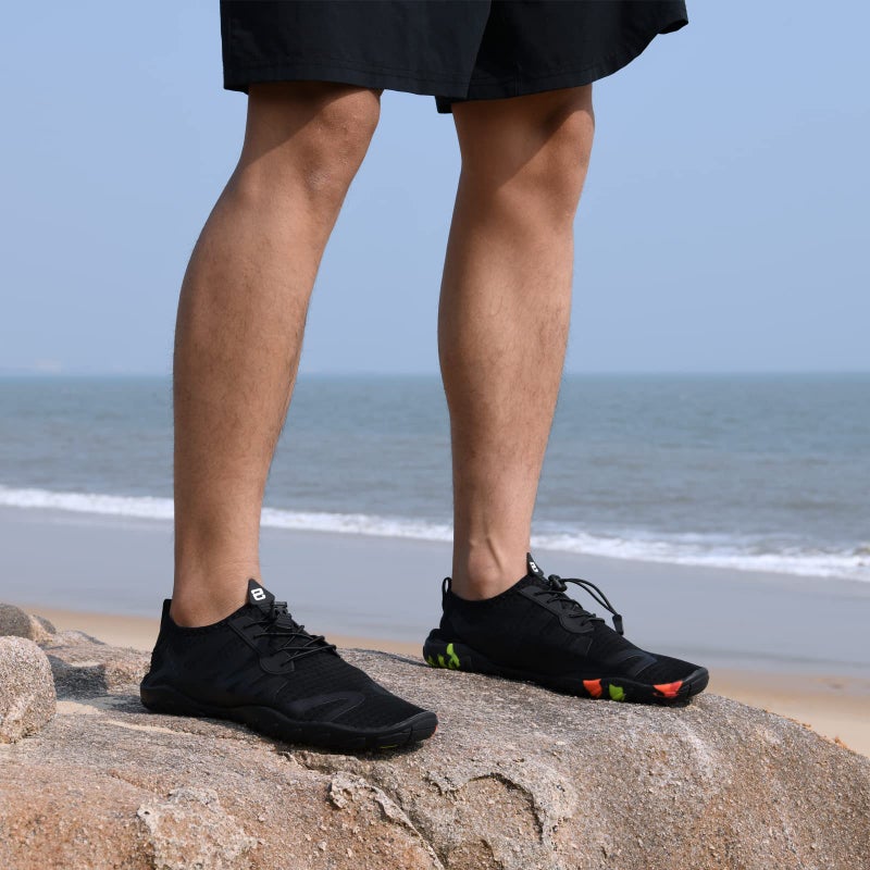 WateLves Water Shoes Mens Womens Beach Swim Shoes Quick-Dry Aqua Socks Pool Shoes for Surf Yoga Water Aerobics (All Black, 44) - Image 2
