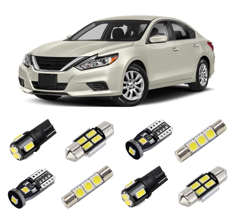 BRISHINE White Interior LED Lights Kit Compatible with Nissan Altima 2013 2014 2015 2016 2017 2018 2019 2020 2021 Super Bright 6000K Interior LED Bulbs Package  License Plate Lights and Install Tool