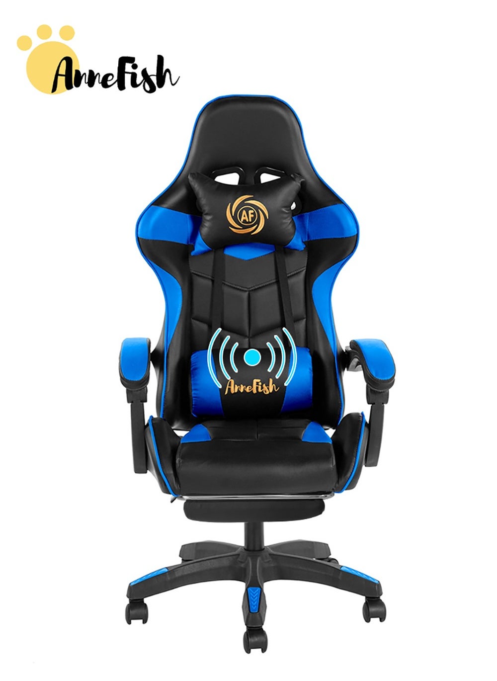 AnneFish Massage Gaming Chair Ergonomic Computer Chair Desk Chair High Back Racing Style Office Chair with Headrest Support and Footrest Adjustable Office Chair 