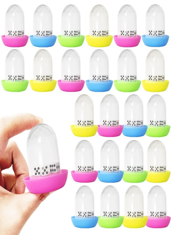 Eerrhhaq 24 Pcs Mini Dice Cup for Kids,Plastic Shaker Dice Game for Math Learning,Dice for Board Games Classroom Rewards Goodie Bag Stuffers Birthday Gift - Image 1
