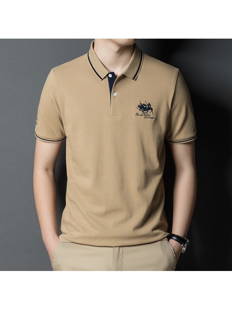 KUYING Business Casual Short Sleeved POLO T-shirt 