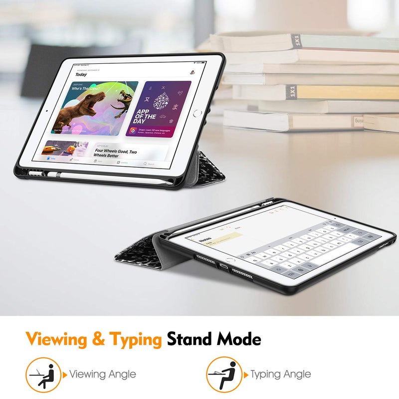 Fintie SlimShell Case for iPad 6th / 5th Generation (2018/2017), iPad Air 2 / Air 1 (9.7 Inch) - [Built-in Pencil Holder] Soft TPU Back Cover with Auto Wake Sleep, Composition Book - Image 4