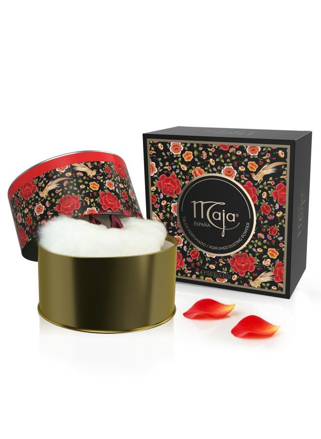 maja بودرة التلك المعطرة، تحافظ على بشرتك جافة ومنعشة، بيضاء، 5.3 أونصة، علبة - Image 1