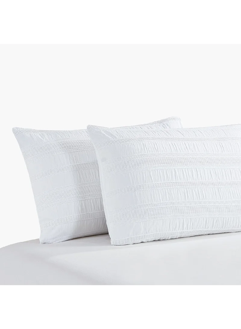 Home Box Waffle Crinkle 3-Piece Twin Comforter Set 220 x 160 cm