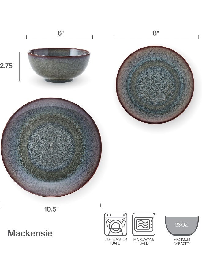Pfaltzgraff Mackensie 12 Piece Dinnerware Set Service for 4 Multicolored - Image 3