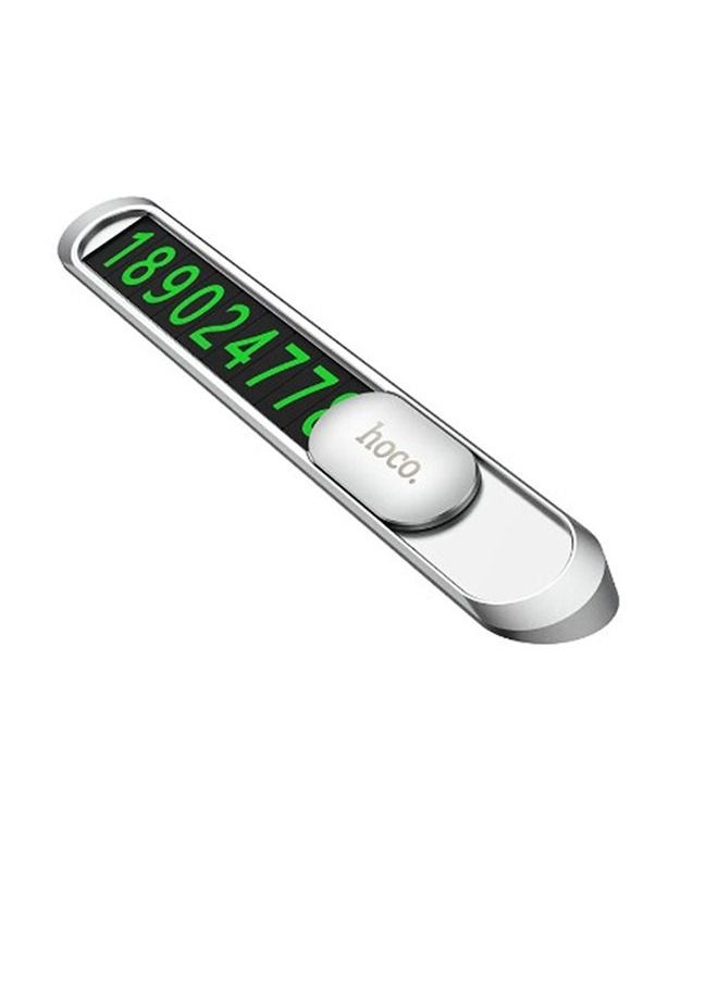 Hoco - Metal Car Temporary Parking Card Plate Sticker Phone Number Holer Night Luminous Hidden Temporary Parking Card Accesscories - Image 1