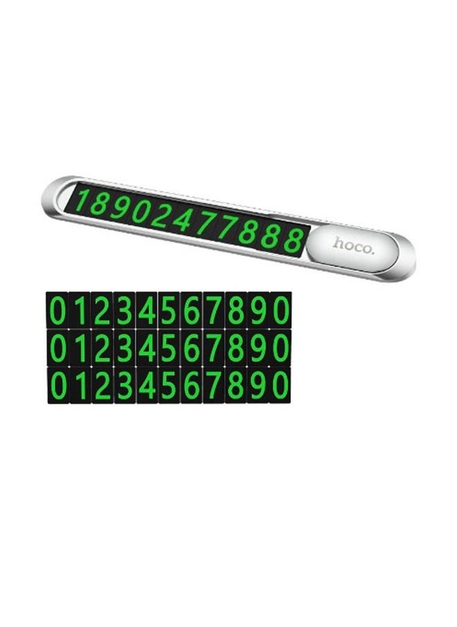 Hoco - Metal Car Temporary Parking Card Plate Sticker Phone Number Holer Night Luminous Hidden Temporary Parking Card Accesscories - Image 1