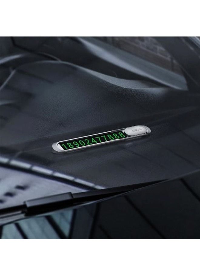 Hoco - Metal Car Temporary Parking Card Plate Sticker Phone Number Holer Night Luminous Hidden Temporary Parking Card Accesscories - Image 1