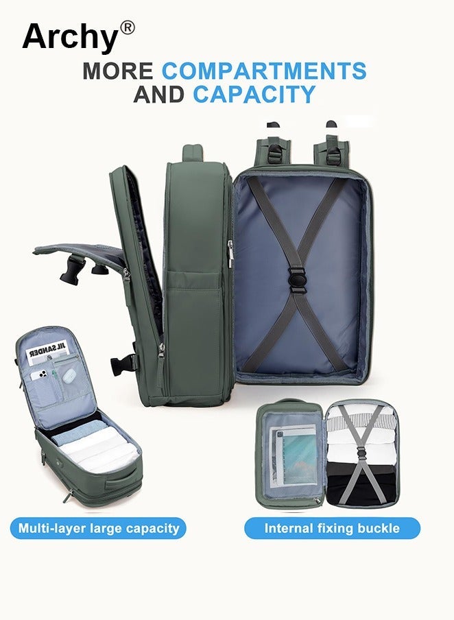 Archy Travel Backpack Carry-On with USB Charging Port Men Women 15.6-Inch Laptop Backpack - Image 1