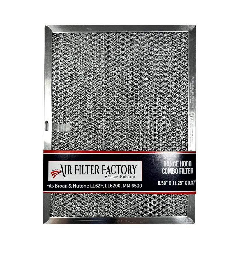 Air Filter Factory LL62F LL6200 MM 6500 Compatible For Broan Nutone Aluminum Grease Mesh Charcoal Carbon Combo Range Hood Filter
