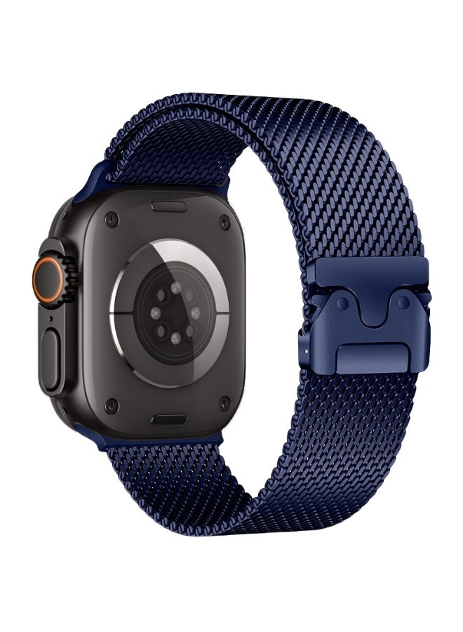 Titanium Milanese Loop Compatible with Apple Watch Bands 49mm 46mm 45mm 44mm for Men Women, Mesh Loop with Parachute-style Buckle for iWatch Ultra 2/Ultra Series 10 9 8 7 SE 2/SE 6 5 4 - Image 2