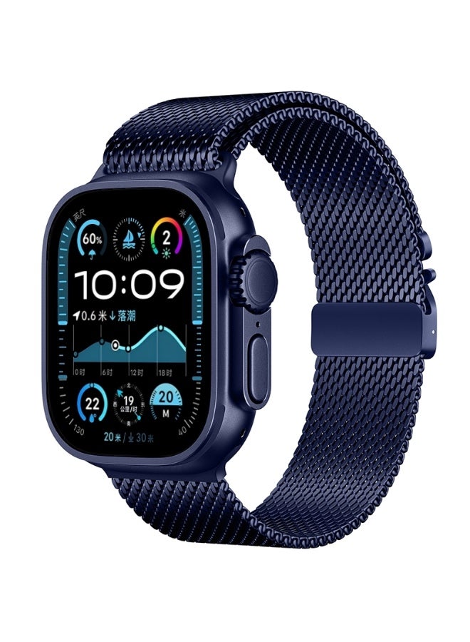 Titanium Milanese Loop Compatible with Apple Watch Bands 49mm 46mm 45mm 44mm for Men Women, Mesh Loop with Parachute-style Buckle for iWatch Ultra 2/Ultra Series 10 9 8 7 SE 2/SE 6 5 4 - Image 1