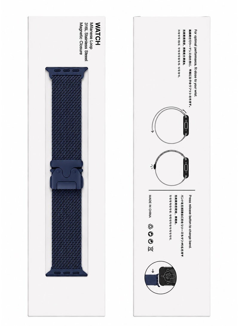 Saudi Select Titanium Milanese Loop Compatible with Apple Watch Bands 49mm 46mm 45mm 44mm for Men Women, Mesh Loop with Parachute-style Buckle for iWatch Ultra 2/Ultra Series 10 9 8 7 SE 2/SE 6 5 4 - Image 2