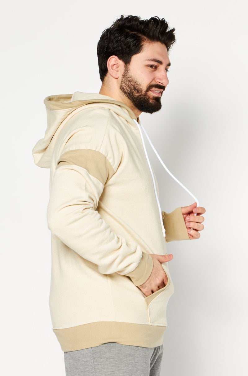 Sovereign Code سويت شيرت بقلنسوة بأكمام طويلة للرجال، زيتون باهت - Image 3