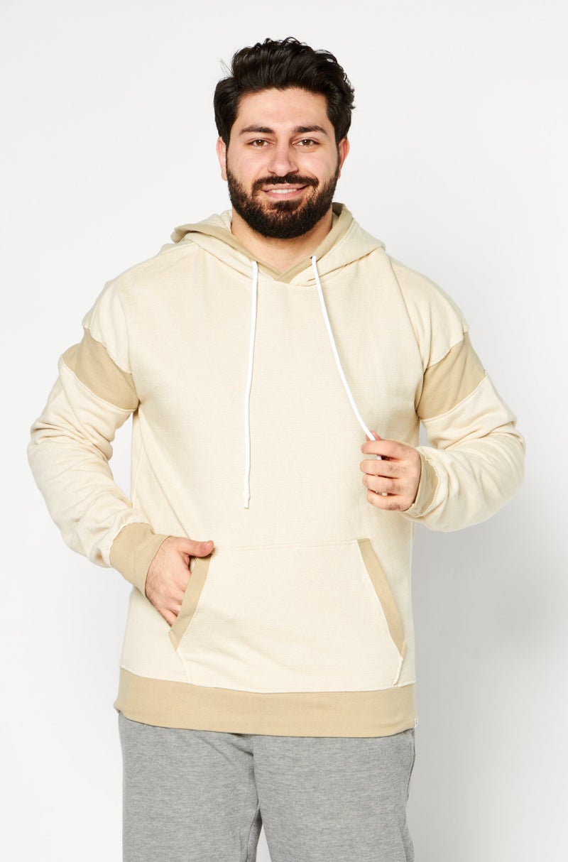 Sovereign Code سويت شيرت بقلنسوة بأكمام طويلة للرجال، زيتون باهت - Image 1