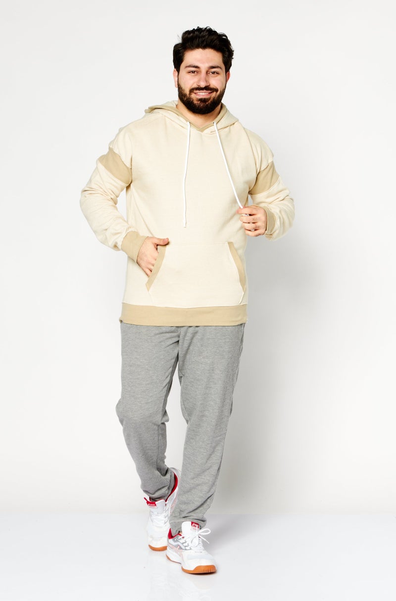 Sovereign Code Men Hooded Long Sleeve Micro Stripes Sweatshirt, Pale Olive - Image 2