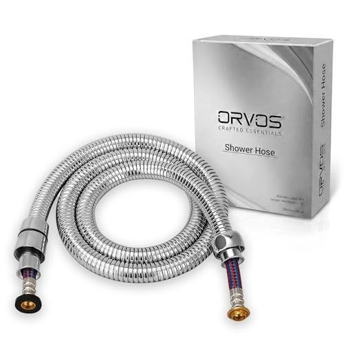 Orvos Shower hose pull out, Stainless steel outer hose, with nylon braided inner tube, 1.5 meter, for hand showers and health faucets in high end luxury bathrooms - Image 1