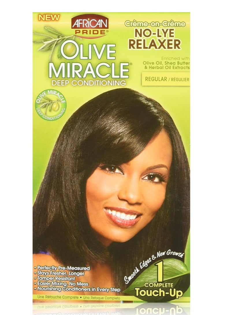 African Pride African Pride Olive Miracle 1 Touch-Up Kit Regular - Contains Aloe Vera, Castor Oil & Biotin, 1 Kit  - Image 1