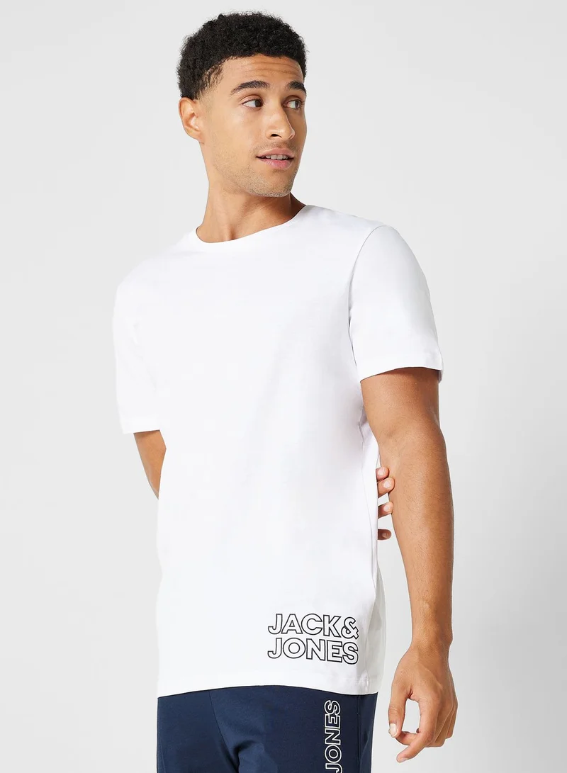 JACK & JONES Logo Crew Neck T-Shirt & Shorts