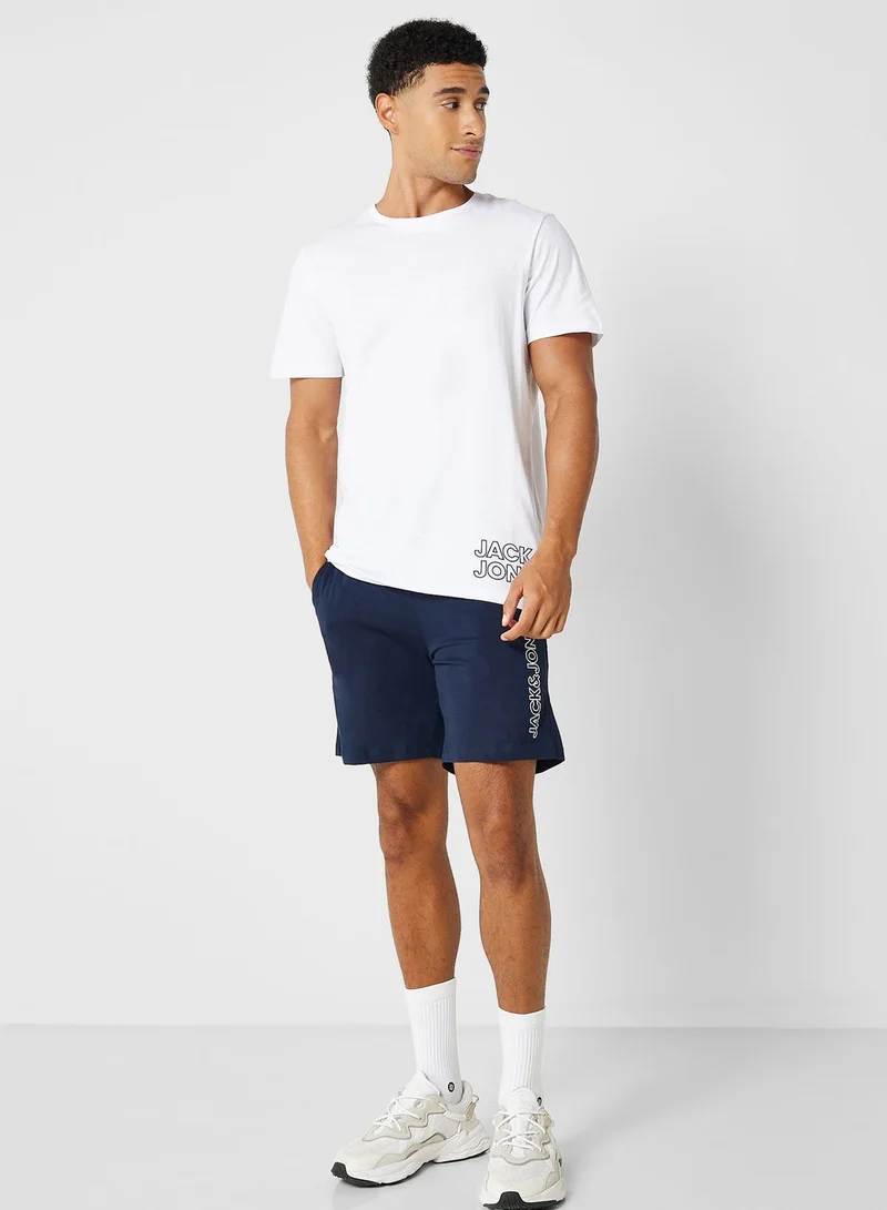 JACK & JONES Logo Crew Neck T-Shirt & Shorts