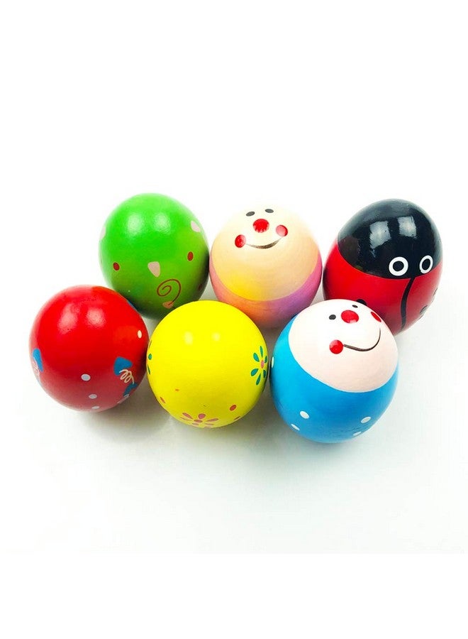 QINGQIU 6 Pack Wooden Shakers Percussion Shake Easter Eggs For Toddlers Kids Boys Girls Easter Basket Stuffers Fillers Gifts - Image 3