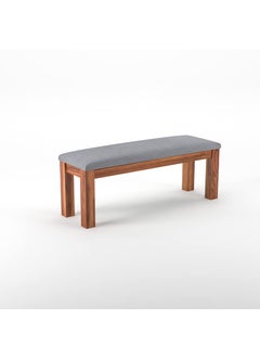 NISHA FURNITURE NISHA FURNITURE Solid Sheesham Wood Bench with Grey Upholstery for Living Room Home Balcony and Outdoor Bench for Sitting Dining Bench in Honey Finish  - Image 5