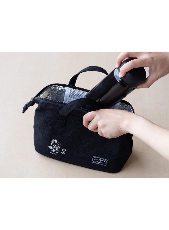 OSK TB-18 Snoopy & Woodstock Lunch Bag, Black Lunch Bag, Stylish, Cute, Simple, Easy to Use, Easy to Take Out Case - Image 2