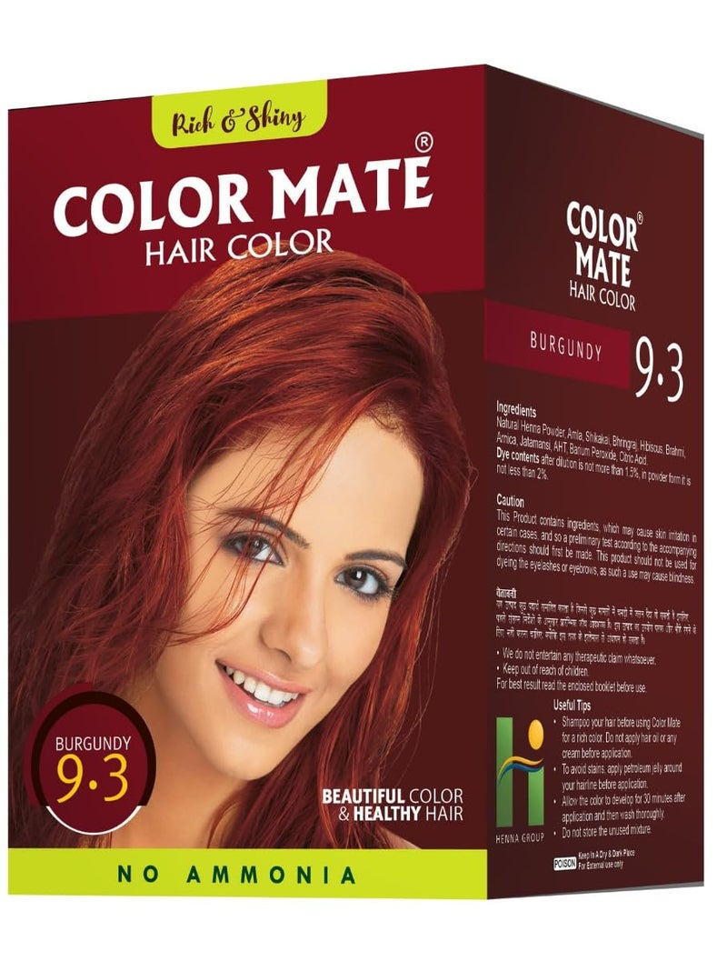 COLOR MATE No Ammonia Hair Burgundy Color 200G (9.3) - Image 5