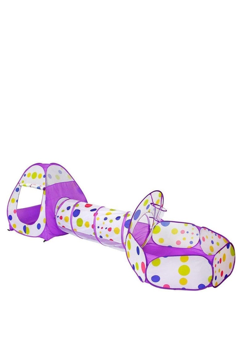 3 in 1 Foldable Kids Tent, Basic Tunnel and Bathtub Early Stimulation Easy Assembly for Kids Pets Indoor Outdoor Play House (Purple)  - Image 3