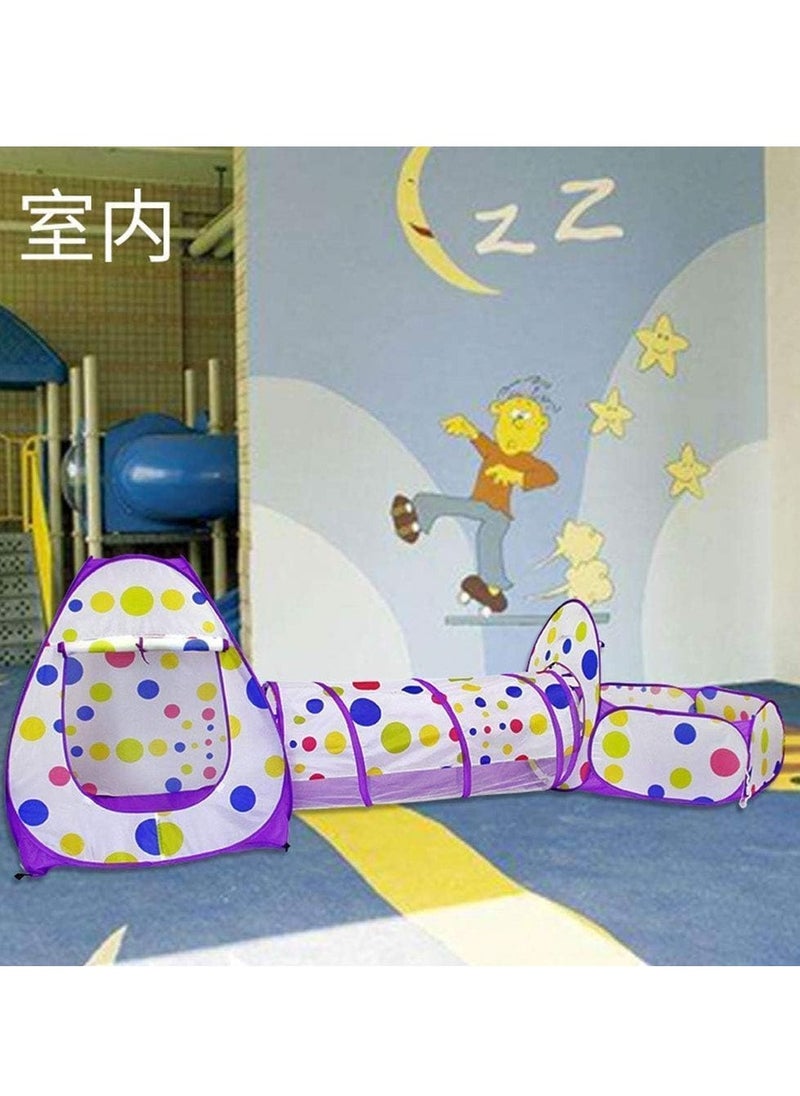 3 in 1 Foldable Kids Tent, Basic Tunnel and Bathtub Early Stimulation Easy Assembly for Kids Pets Indoor Outdoor Play House (Purple)  - Image 5
