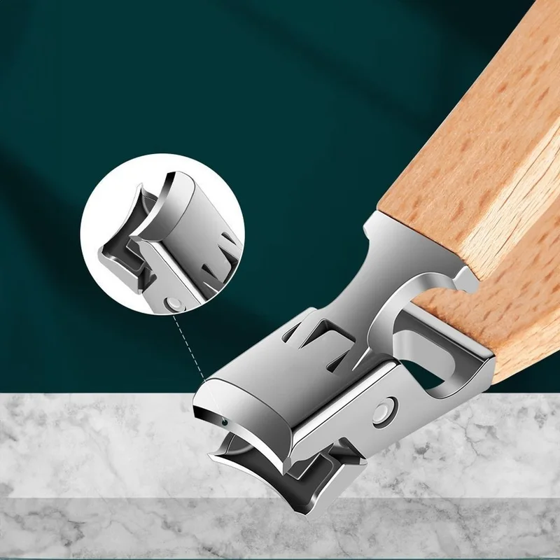 شافين Anti Splash Special Hard Wood Handle Nail Clipper and File Set CIN639-T