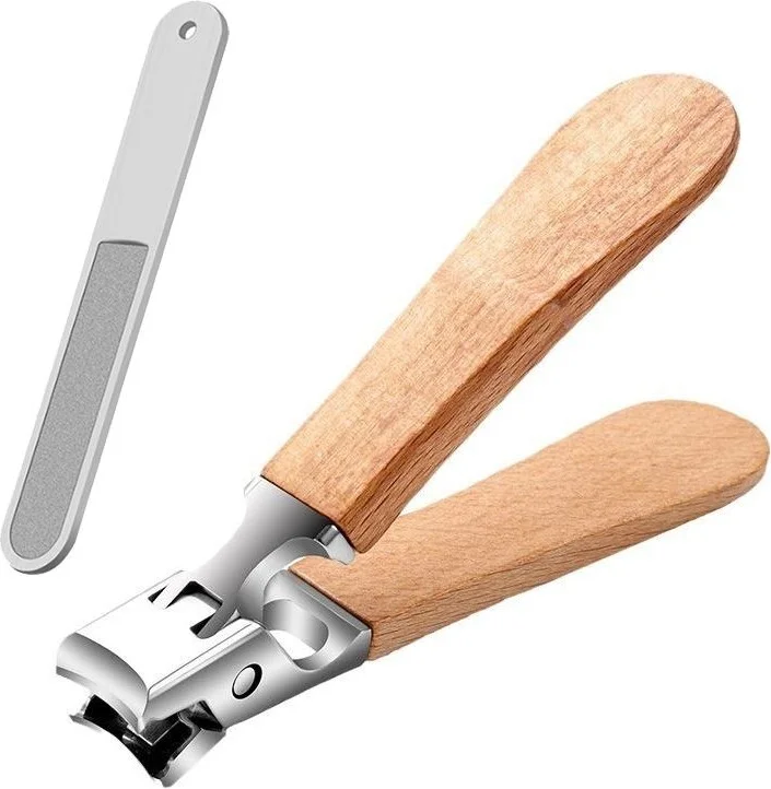 شافين Anti Splash Special Hard Wood Handle Nail Clipper and File Set CIN639-T