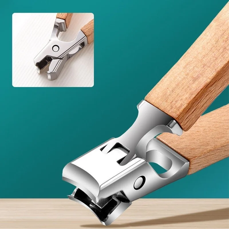 شافين Anti Splash Special Hard Wood Handle Nail Clipper and File Set CIN639-T