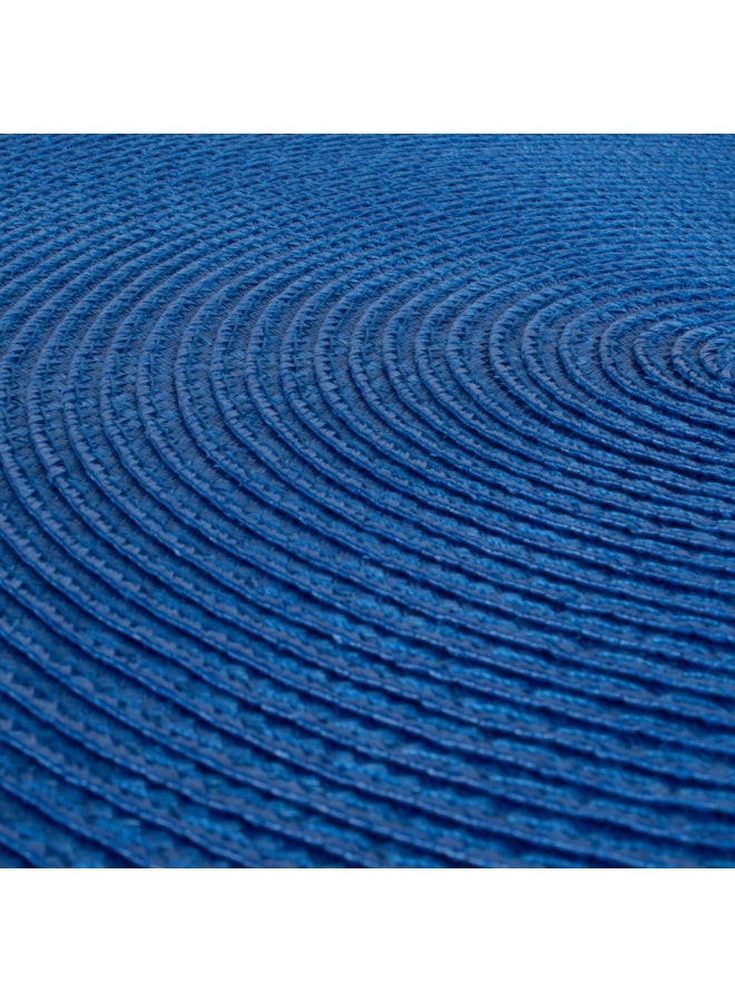 DII Classic Woven Tabletop Collection Indoor Outdoor Placemat Set Round 15 Diameter Nautical Blue 6 Piece  - Image 3