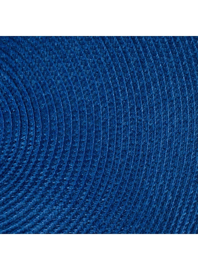 DII Classic Woven Tabletop Collection Indoor Outdoor Placemat Set Round 15 Diameter Nautical Blue 6 Piece  - Image 2