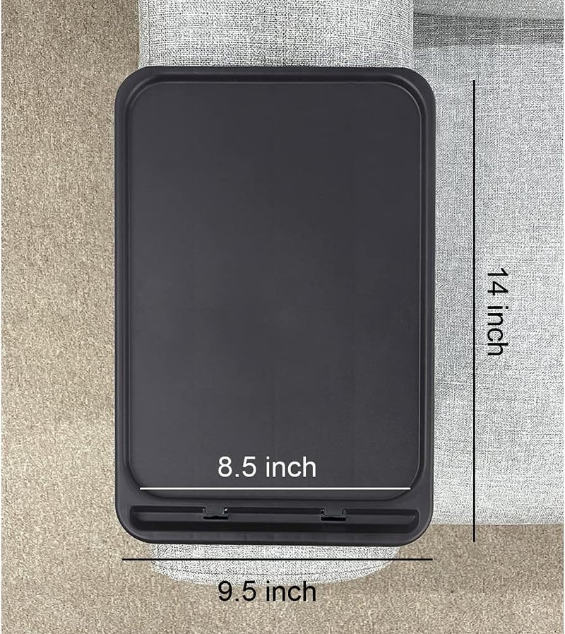 Xchouxer Sofa Armrest Clip Table, TV Snack Tray, Handy Remote Controls/Drinks/Phone Holder (Black) - Image 3