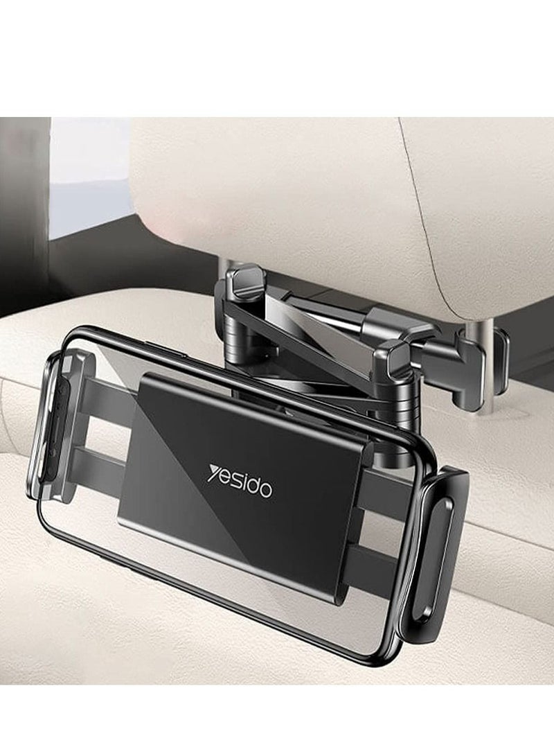 Yesido C117 Car Tablet Headrest Mount Tablet Holder For Car Seat 360 Degree Rotation Compatible With 4.7Inch To 12.9 Inch, Compatible With Tablets/Iphone 13/Ipads/Smartphones - Image 4