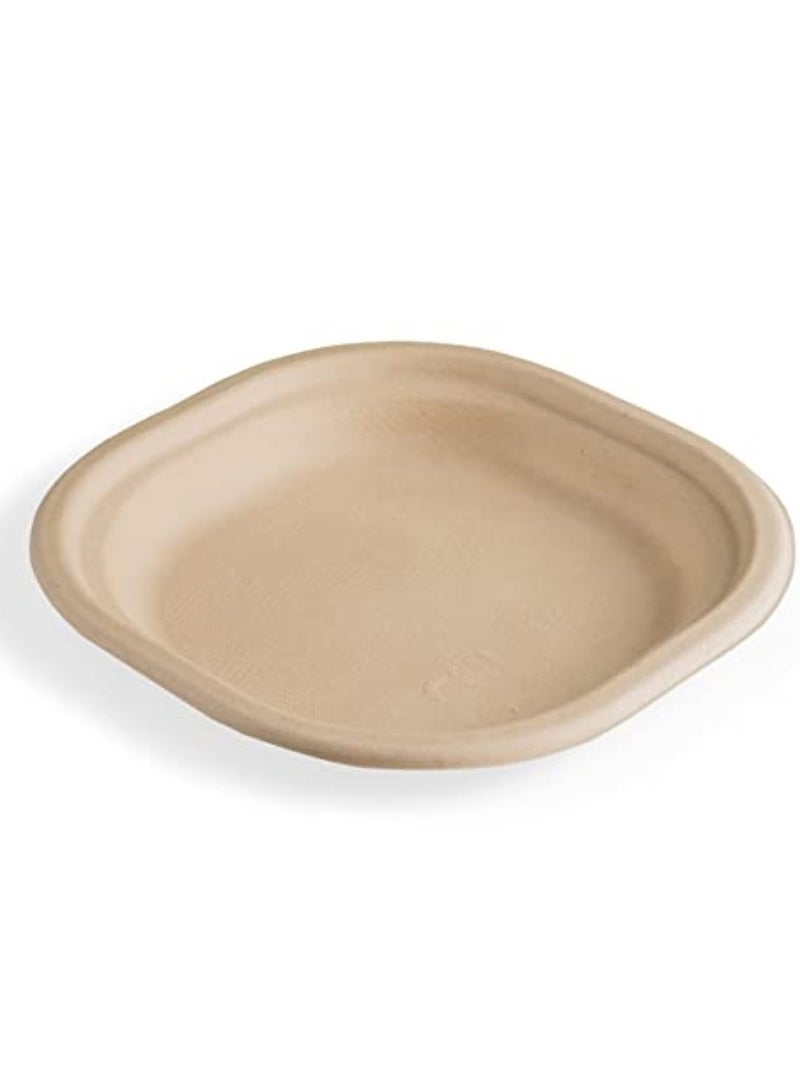 Chuk 7 And 9 Inch Sugarcane Bagasse Plates (PACK OF 25 PC)/ compostable &b eco fiendly plates - Image 1