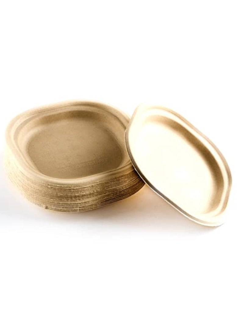 Chuk 7 And 9 Inch Sugarcane Bagasse Plates (PACK OF 25 PC)/ compostable &b eco fiendly plates - Image 2
