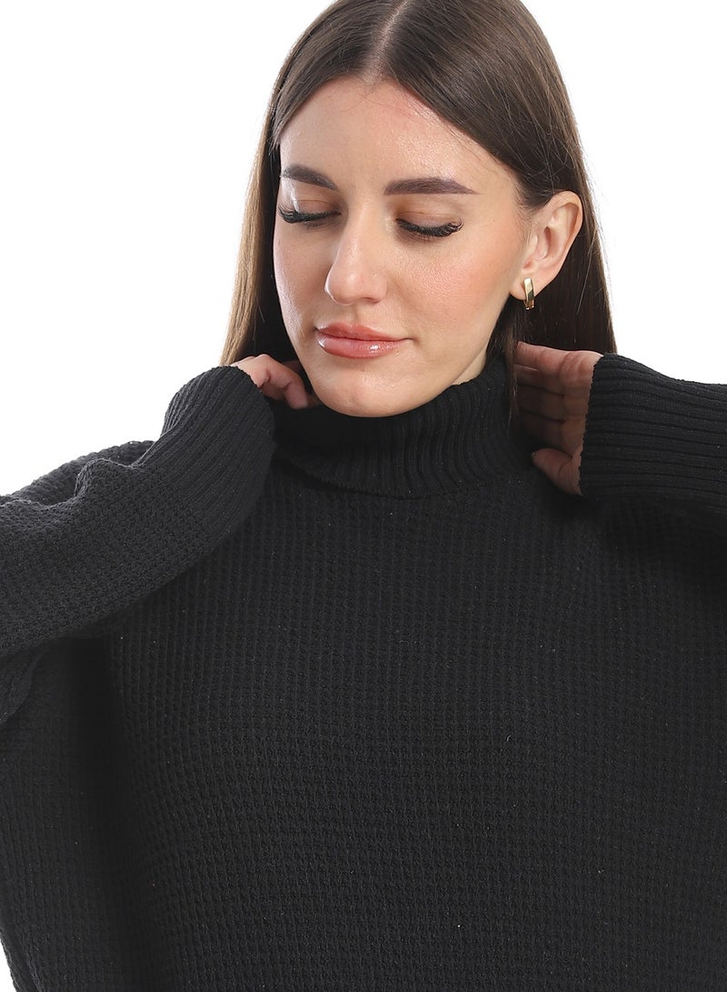 سيزار بلوفر صوف حريمي سادة برقبة عاليه  وتصميمات متعده - Image 3