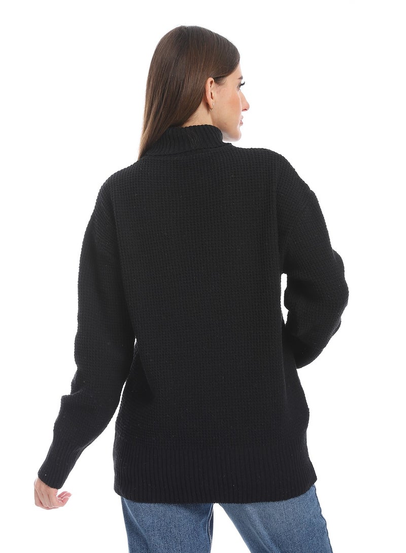 سيزار بلوفر صوف حريمي سادة برقبة عاليه  وتصميمات متعده - Image 4