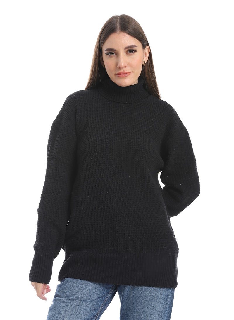 سيزار بلوفر صوف حريمي سادة برقبة عاليه  وتصميمات متعده - Image 1