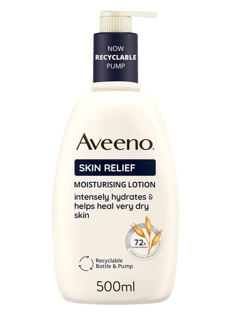 Skin Relief Moisturizing Lotion Intensely Hydrate and Nourishes Very Dry Skin Fast Absorbing and Unscented Body Lotion 500 ml
