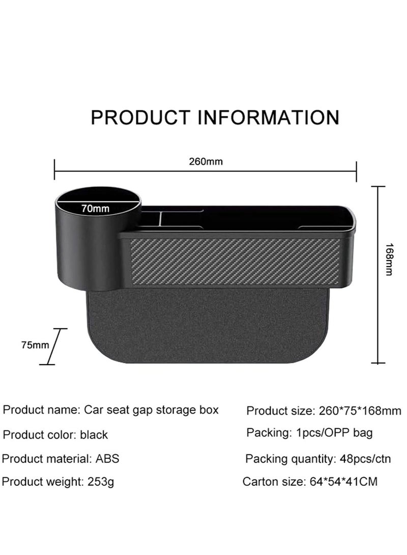 Car Seat Gap Filler 2 Pack, Carbon Fibire Car Seat Organizer and Sunglass Holder for Car, Multifunction Car Accessories with Cup Holder - Image 2