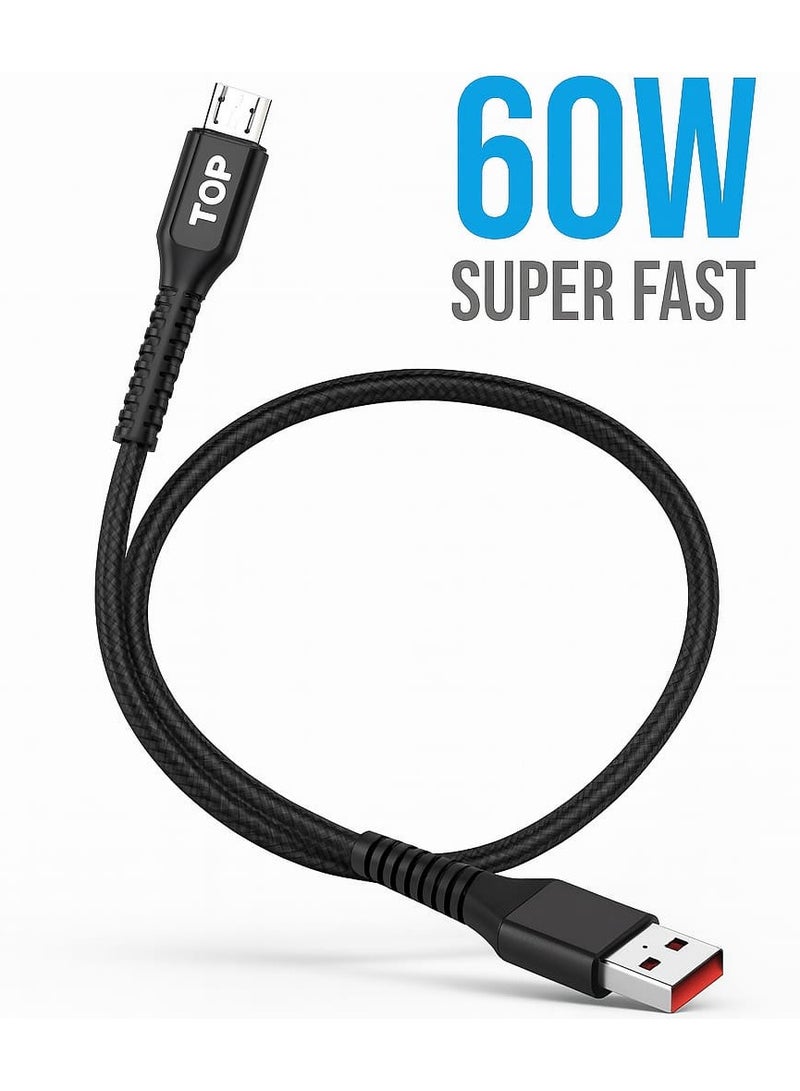 TOP High Quality Ultra Fast Charging 60W Micro-USB Cable - Image 1